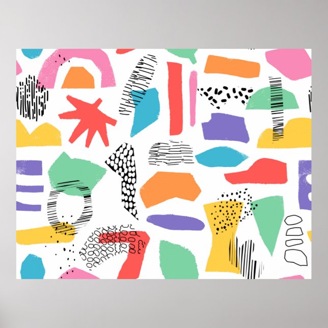 Utformning av hand plockade yta. Konstgjord Memphi Poster (Framsidan)