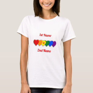 Utformning av HBT-pride med hjärtan/ett pars T Shirt