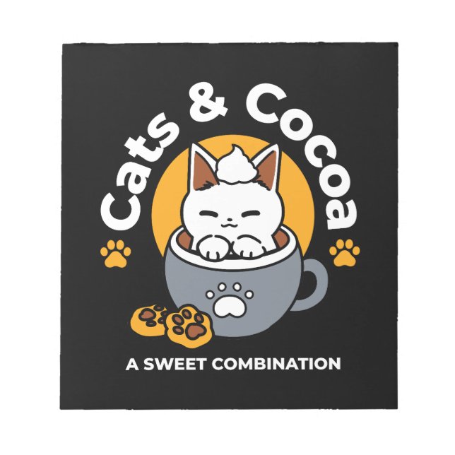 Utformning av helgdag med Mysiga katt- och Tass-ka Anteckningsblock (Framsida)