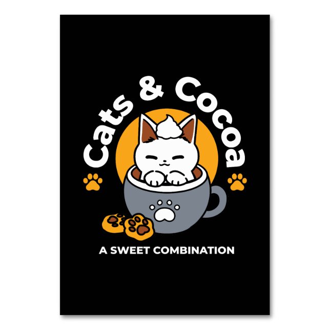 Utformning av helgdag med Mysiga katt- och Tass-ka Bordsnummer (Framsidan)