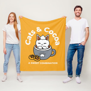 Utformning av helgdag med Mysiga katt- och Tass-ka Fleecefilt