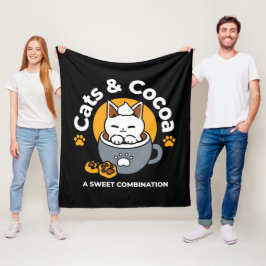 Utformning av helgdag med Mysiga katt- och Tass-ka Fleecefilt