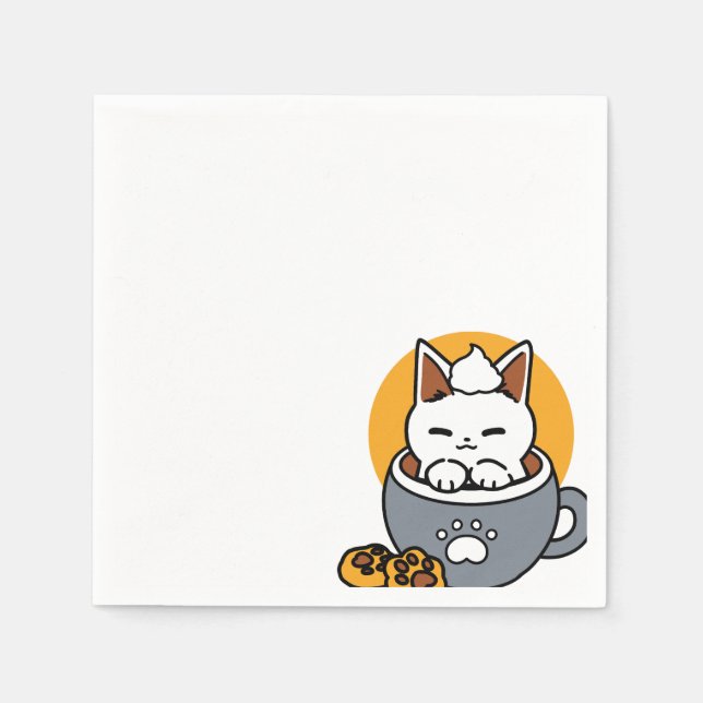 Utformning av helgdag med Mysiga katt- och Tass-ka Pappersservett (Framsidan)