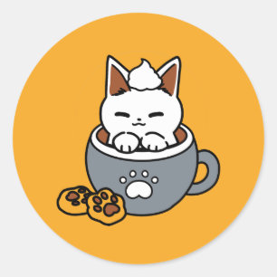 Utformning av helgdag med Mysiga katt- och Tass-ka Runt Klistermärke