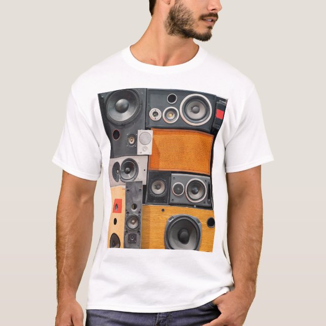 Utformning av högtalarvägg för Retro Music T Shirt (Framsida)