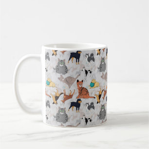 Utformning av Hundar och katter Mönster Kaffemugg