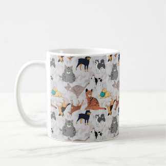 Utformning av Hundar och katter Mönster Kaffemugg