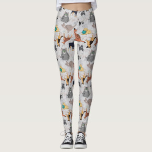 Utformning av Hundar och katter Mönster Leggings