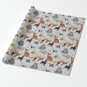Utformning av Hundar och katter Mönster Presentpapper