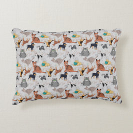 Utformning av Hundar och katter Mönster Prydnadskudde