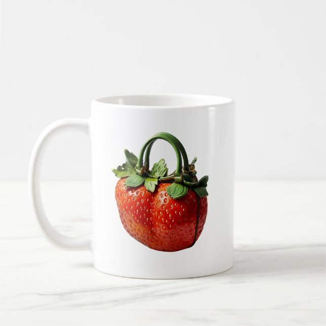 Utformning av jordgubbshandväska - Hyper-Realistis Kaffemugg (Vänster)