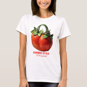 Utformning av jordgubbshandväska - Hyper-Realistis T Shirt