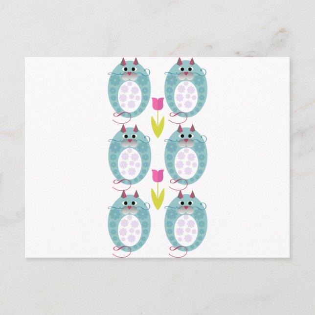 Utformning av kattdocka som heter Babushkat Vykort (Framsida)