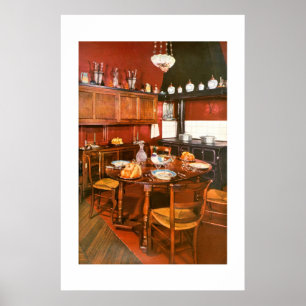 Utformning av köksartiklar av vintage poster