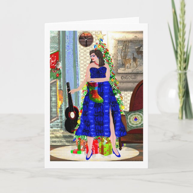 Utformning av kreativet  LeeMarie, färdigt Julafto Kort (Framsida)