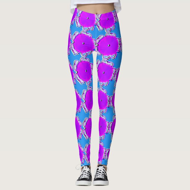 Utformning av kvinnlig Blommigt i flera Färger Leggings (Framsida)