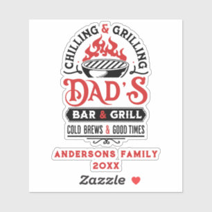 Utformning av kylning och grillning av pappa pub o klistermärken