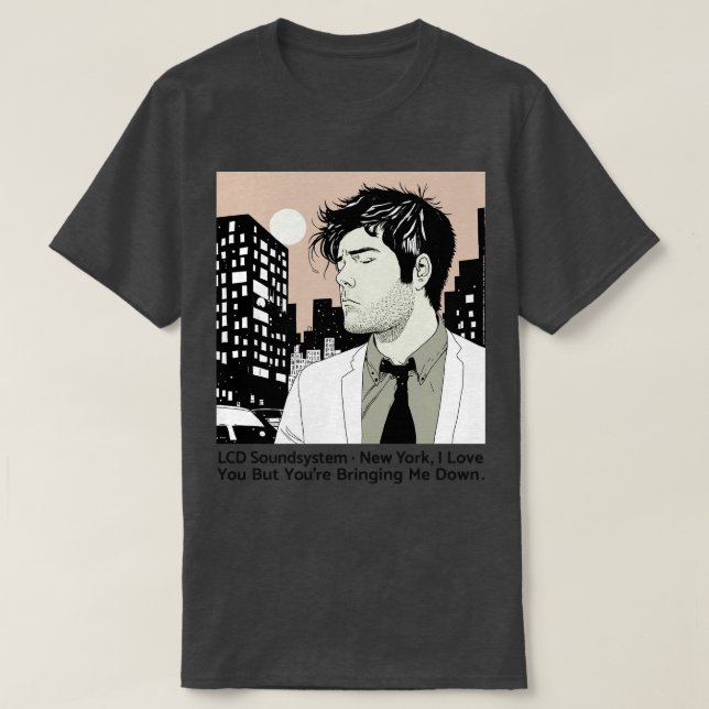 Utformning av LCD-ljudsystem Retro Stil Fläkt T Shirt (Design framsida)