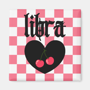 Utformning av Libra Gothic Aesthetic Checkered Che Magnet