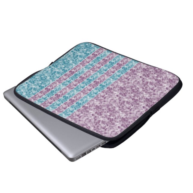 Utformning av lila och Aqua Rand Stänk Laptop Sleeve (Framre botten)