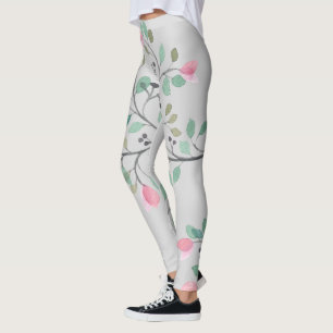 Utformning av ljusfärgsblommor leggings