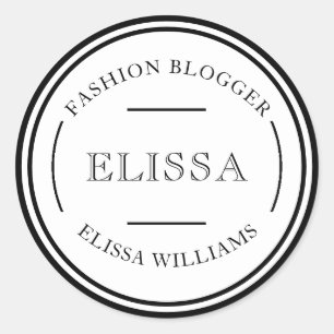 UTFORMNING AV LOGOTYP FÖR PERSONER ELLER FÖRETAG RUNT KLISTERMÄRKE