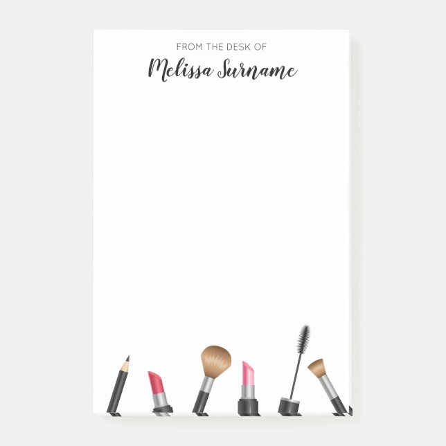 Utformning av Makeup-objekt och Personlig Namn Post-it Block (Framsida)