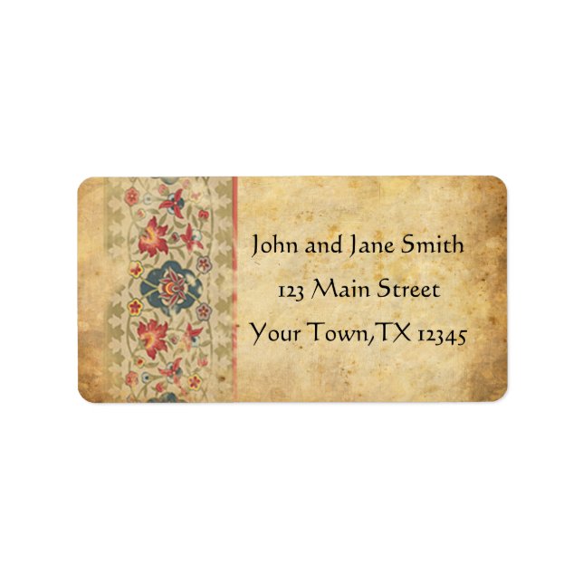 Utformning av medeltida Blommigt Adressetikett (Framsidan)