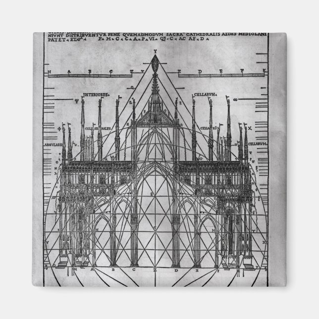 Utformning av Milanos katedral Magnet (Framsidan)