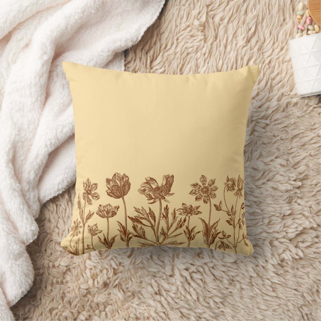 Utformning av minimal Blommigt för elegant med Mon Kudde (Filt)