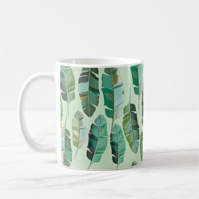 Utformning av mode med tropiska bananväxter kaffemugg (Vänster)