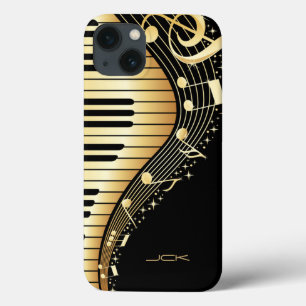 Utformning av Monogram Elegant Black och Guld Musi