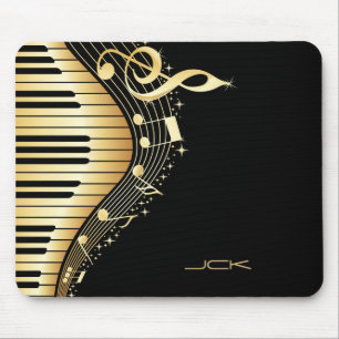 Utformning av Monogram Elegant Black och Guld Musi Musmatta