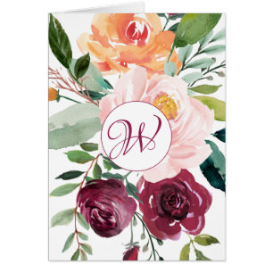 Utformning av monogram för blommigt anpassad OBS kort