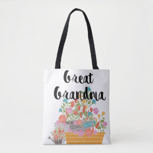 Utformning av monogram Underbar-Grandma-Blomstertr Tygkasse