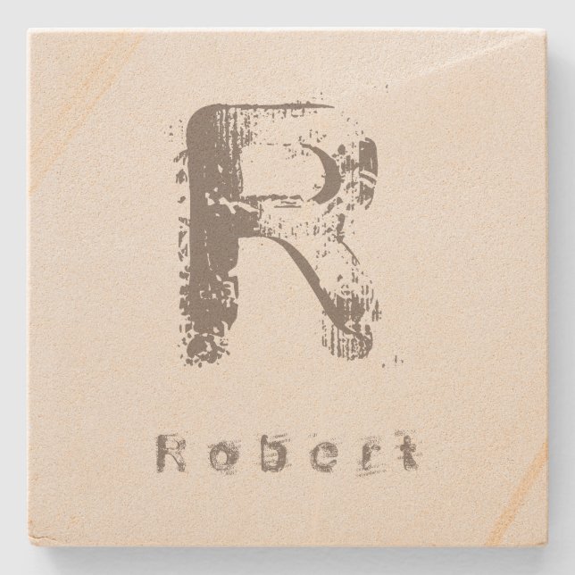 Utformning av monogramsandsten för Eleganten Brev- Stenunderlägg (Framsidan)