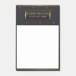 Utformning av Mörk blått elegant guld Post-it Block