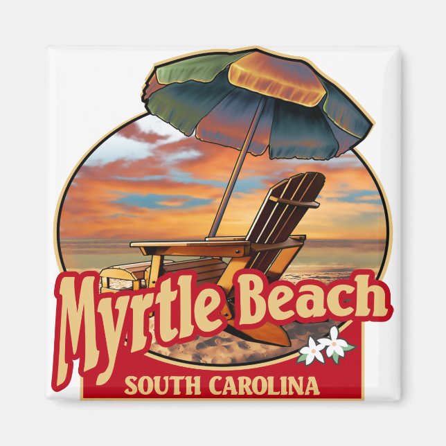 Utformning av Myrtle Beach SC Beach Scene Magnet (Framsidan)