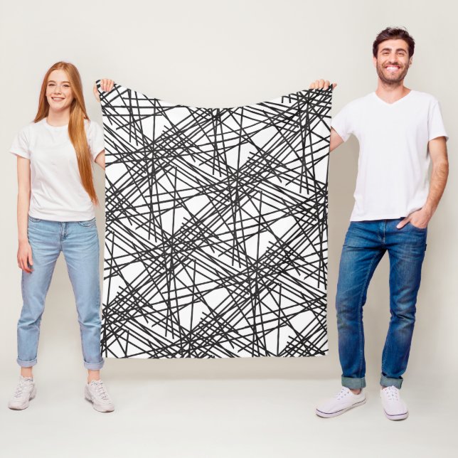 Utformning av näteffekt för svart linje fleecefilt (På plats)