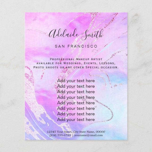 Utformning av nyplanterad vätskemarmor för lila flygblad (Framsidan)