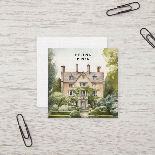 Utformning av Painterly gods - landskap, verkstäde Fyrkantigt Visitkort (Fram/Back In Situ)