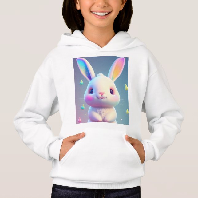 Utformning av Påskhare i Pastel Färg Hoodies T Shirt (Framsida)