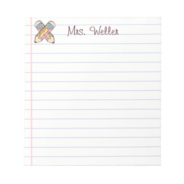 Utformning av pennanteckning för anpassad klumpnam anteckningsblock (Framsida)