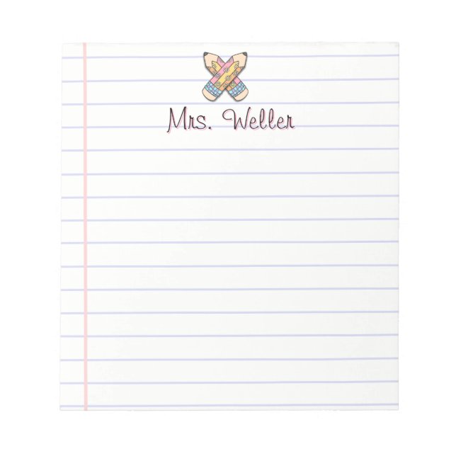 Utformning av pennanteckning för anpassad klumpnam anteckningsblock (Framsida)