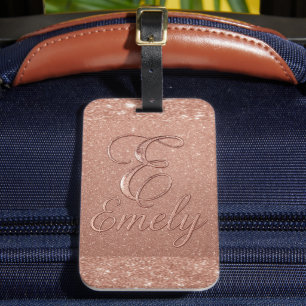 Utformning av personlig Guld Glitter Namn - Utform Bagagebricka