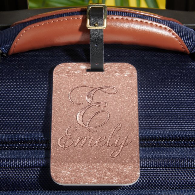 Utformning av personlig Guld Glitter Namn - Utform Bagagebricka (Framsida Insitu 2)
