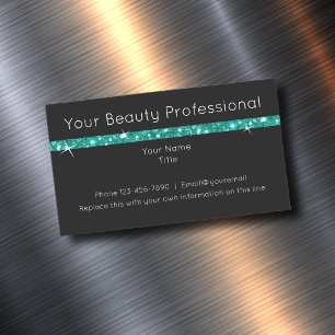Utformning av Professionellen med turkos Glitter Magnetiska Visitkort
