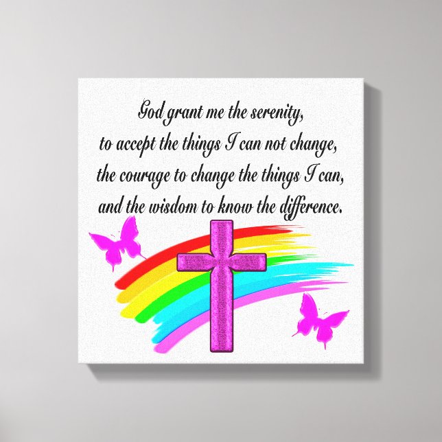 UTFORMNING AV RAINBOW OCH KOR SERENITY PRAYER CANVASTRYCK (Framsida)