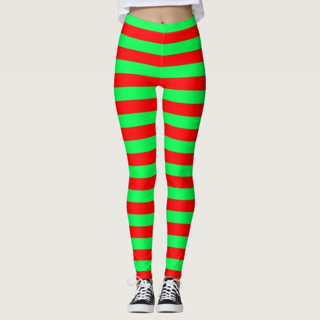 Utformning av Red and Grönt Rand Leggings (Framsida)