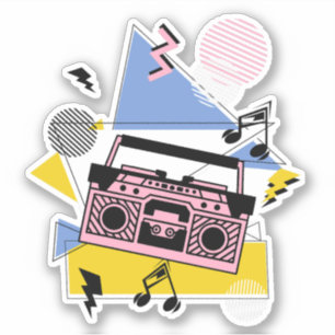 Utformning av Retro stil boombox Klistermärken
